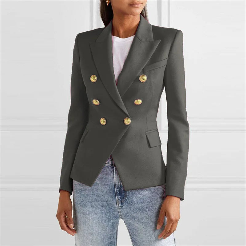 Styled Up V~Neck Blazer’s/Women Clothing For Winter/Solid Color Fashion Casual Suit Slim Blazers Women.