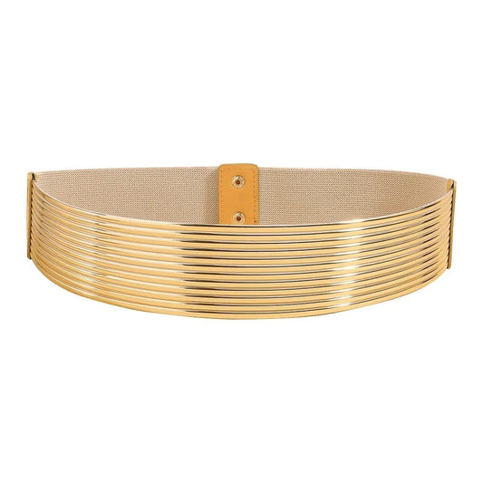 Fashioned Gold Waist Belt/Ladies Golden Buttoning Belt/Tight Waistband Fashion Accessory for Women.
