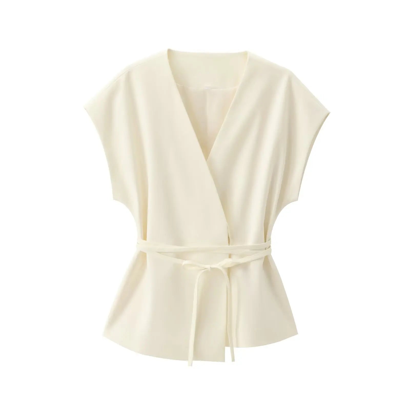 TFMLN Women's Trouser Suit’s/Sleeveless V-Neck/Top With Belt/Straight Pants Set’s/Autumn Commuter 2 Piece Set.