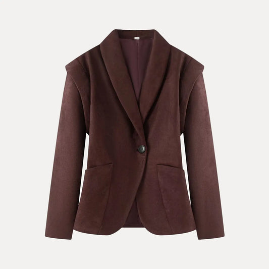2026 Premium Women’s Slimming Shoulder Pad Suit Jacket – Neutral Style Short Coat ✨