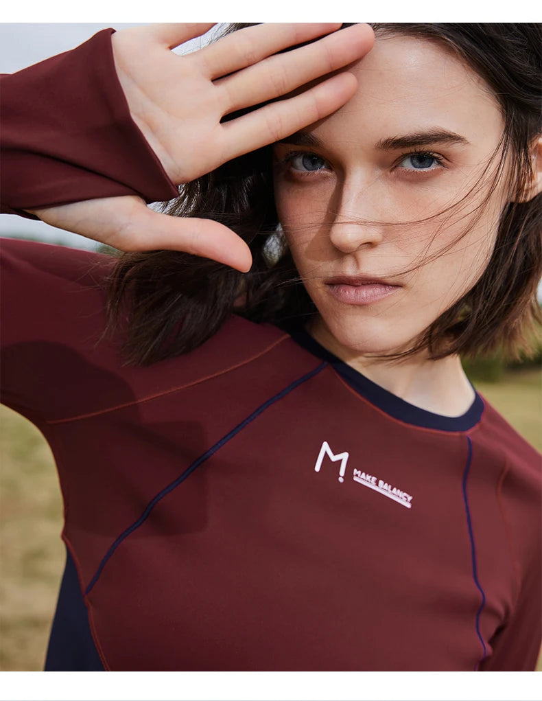 Dark Colored Temperature Make Solid Winter Top/Simple simple Versatile/Stretchable Soft Wear/Comfy With Thumbholes.