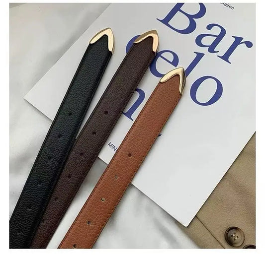 Solid Color Retro Belt/Elegant PU  Suitable for All Four Seasons Belt.