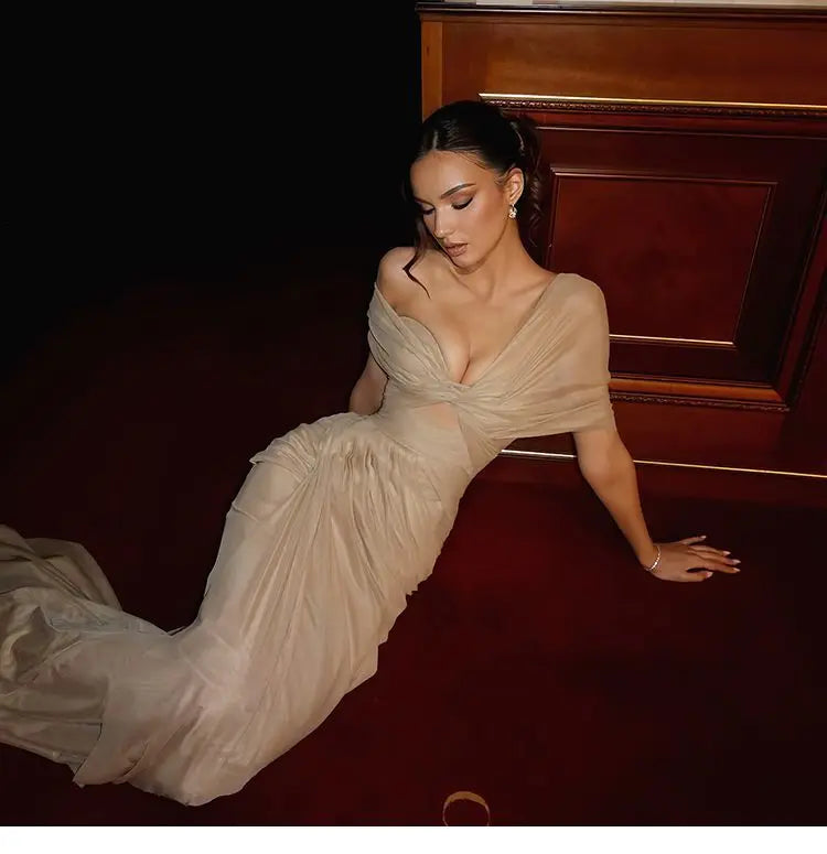 Timeless Elegance One-Shoulder Ruched Evening Gown