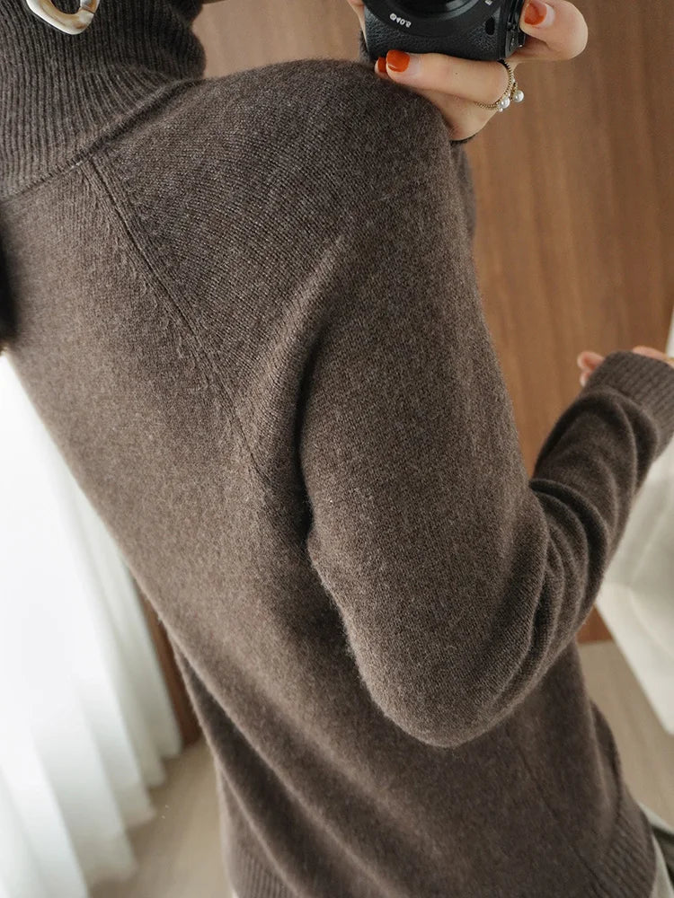 Luxury Soft Knit Long-Sleeve Sweater – Classic Fit in Neutral Tones | Modern Blend Boutique