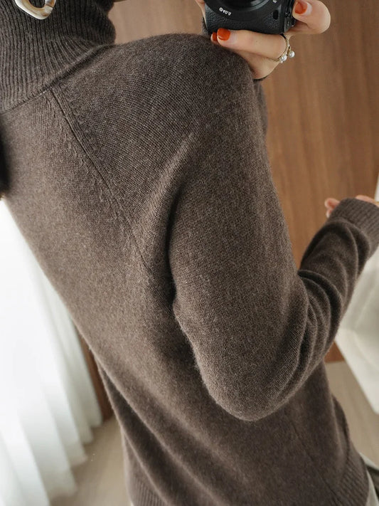 Luxury Soft Knit Long-Sleeve Sweater – Classic Fit in Neutral Tones | Modern Blend Boutique