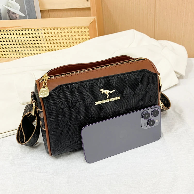 Luxury High Quality Women Messenger Bag Famous Designer Lady Shoulder Bags Fashionable Checkered Trendy Crossbody.
