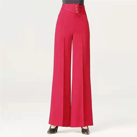 Women's Trousers/New Fashion High Waist Wide Leg Pants/Female Casual Straight Leg Pants.