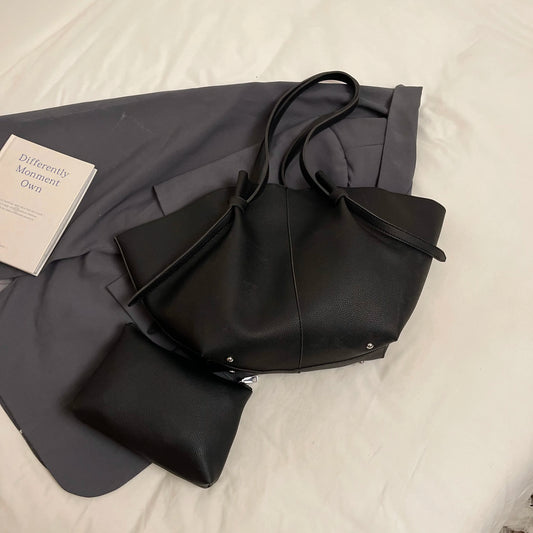 Branded Designer Shoulder Tote Bags For Women Soft PU Leather 2-IN-1 Big Capacity Shopper Tote Set|Luxury Designer Handbags