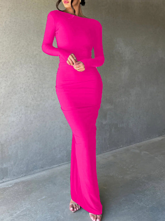 Reversible Deep V Backless Maxi Dress