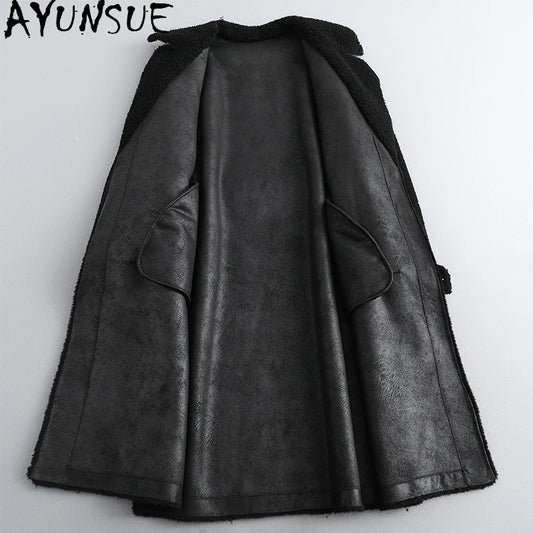 Sumptuous Solid Natural Woolen Coat/Woman Mid Length Lace-up Winter Coat/New Outerwear’s.