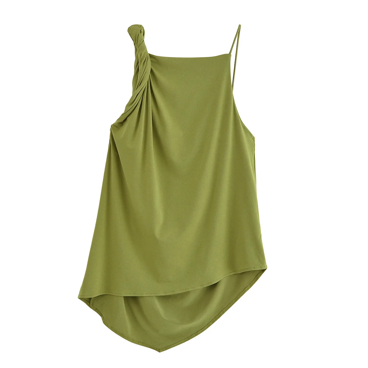 Modern Designed HH Blouse/Women Asymmetric Pleated Backless Top/Elastic Waist Setting/Wide-Leg Pant’s.