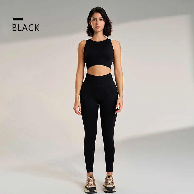 Women's Sports Fitness Suit/High Intensity Workout Shockproof Bra/High Waisted Leggings Tights Yoga Suit Training Set.