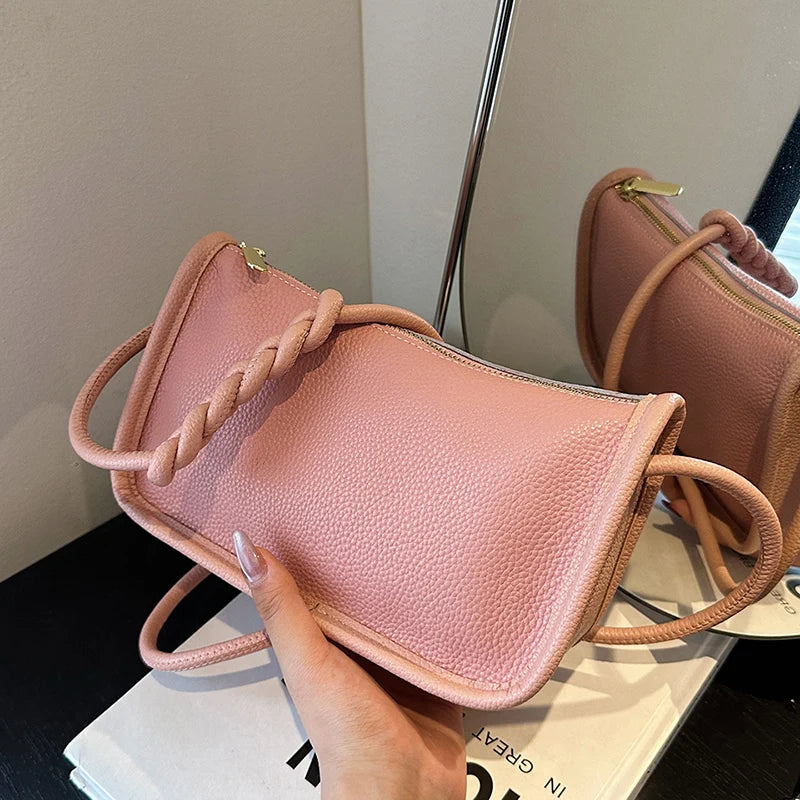 Modern Blend Boutique™ | Luxe Genuine Cowhide Leather Crossbody Bag – Premium Braided Strap Shoulder Purse for Women