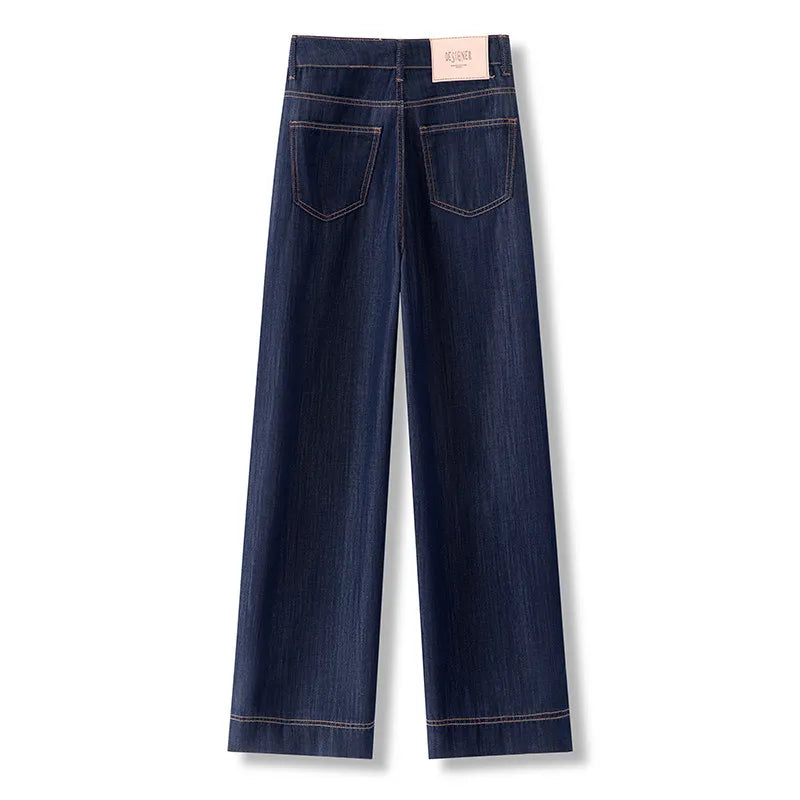 💙 High-Waisted Slim Straight Wide-Leg Jeans | Timeless Everyday Denim