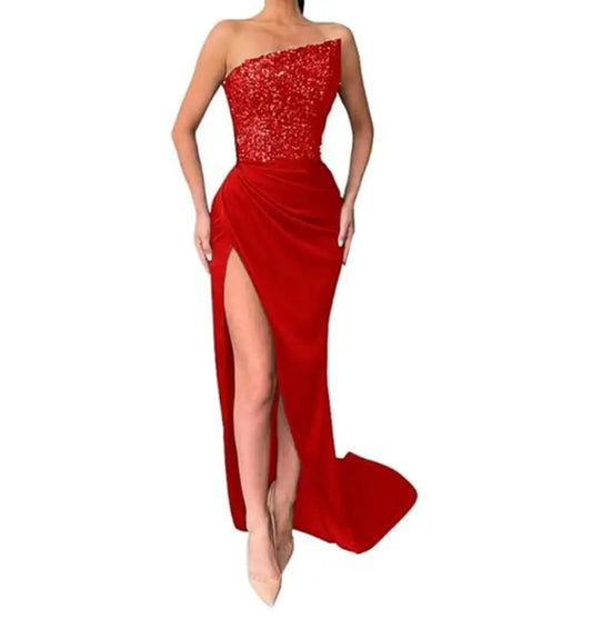 Emerald Radiance Sequin Evening Gown