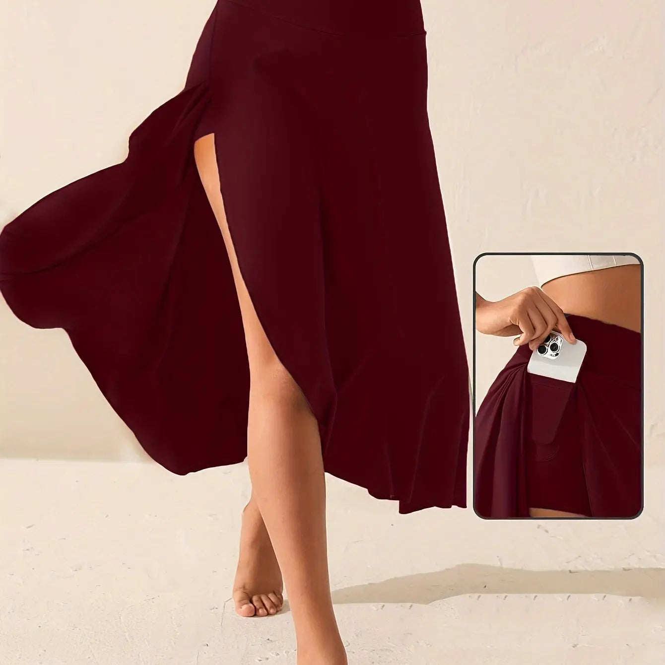 Irregular Retro High Ankle Length Skirt/Blossom Ruffled Solid Colored Skirt With Pocket’s/Asymmetrical A Line.