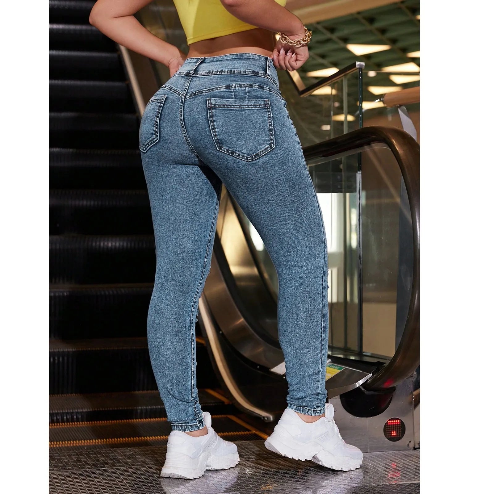 Retro Solid Color Denim Jean’s/High Waisted /Slim Straight Jean’s/Comfortable Stretch Denim Pant’s/Petite Fit.