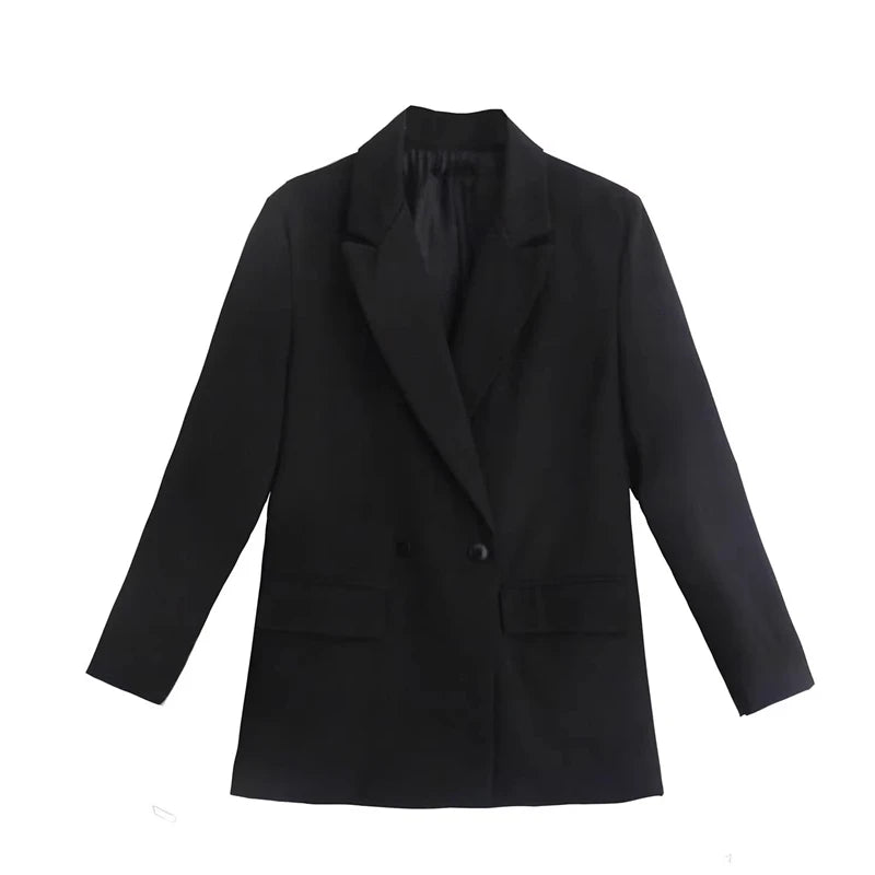 Women’s Plaid Single-Button Blazer – Tailored Notched Collar Jacket | Elegant Office & Casual Chic Outerwear