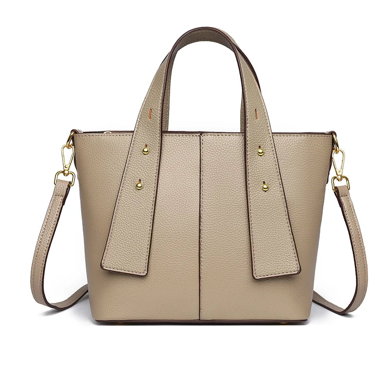 Timeless Black Leather Tote & Crossbody Bag for Everyday Style