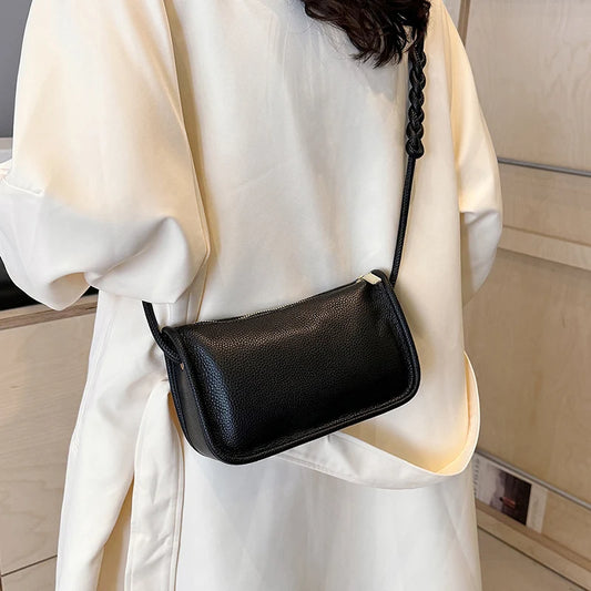 Modern Blend Boutique™ | Luxe Genuine Cowhide Leather Crossbody Bag – Premium Braided Strap Shoulder Purse for Women