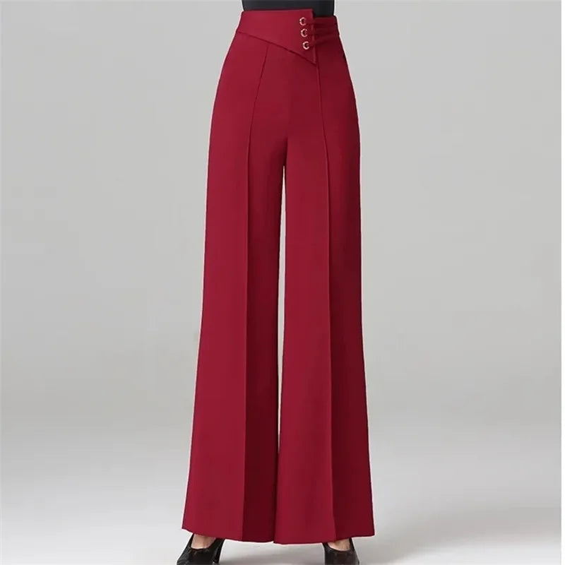 Women's Trousers/New Fashion High Waist Wide Leg Pants/Female Casual Straight Leg Pants.