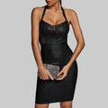 New Gold Foil Sexy Dress/Halter Body~Con  Mini Bandage Dress/Sleeveless Nighclub Party Fashion Celebrity Dress.