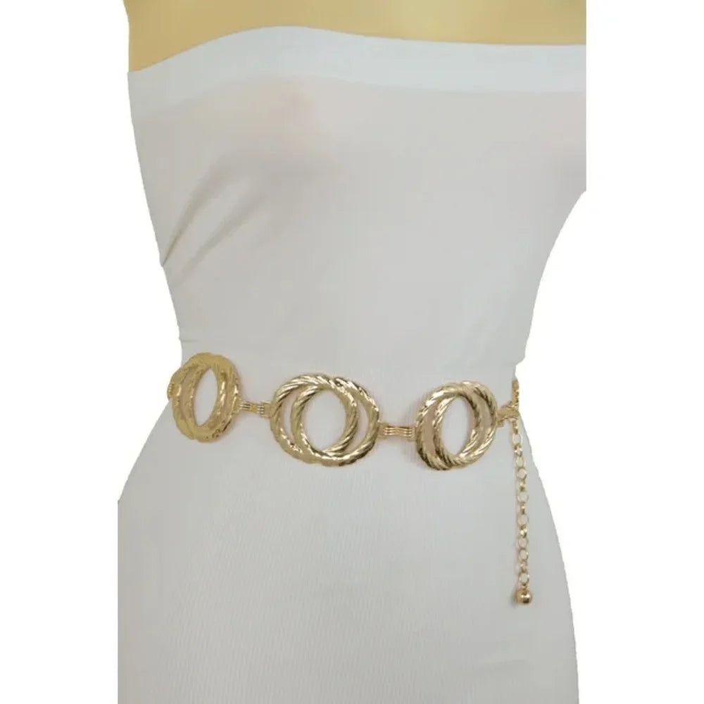 Big O-Ring Chain Belts for Women Girls Body Chain For Party Wedding Daily Accessory Wear.