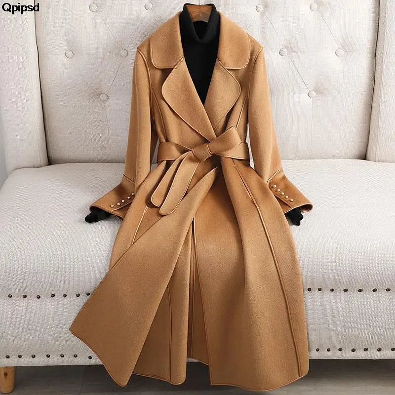 Premium 100% Australian Wool Belted Maxi Coat