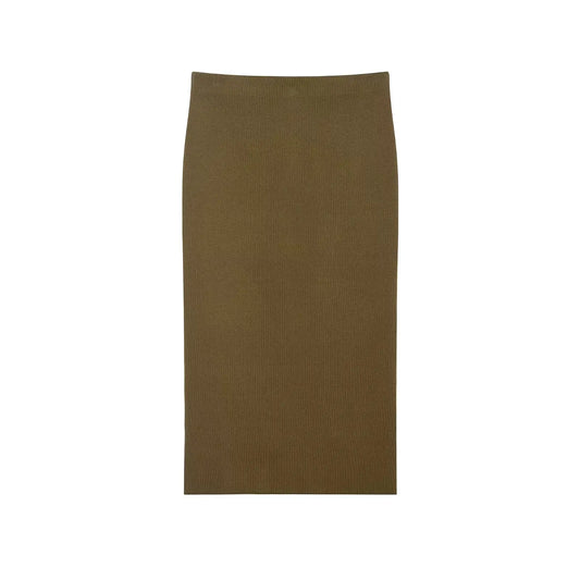 Women’s Olive Green Knit Blazer & Midi Skirt Set | Elegant Two-Piece Business Casual Suit | Fall Winter Fashion