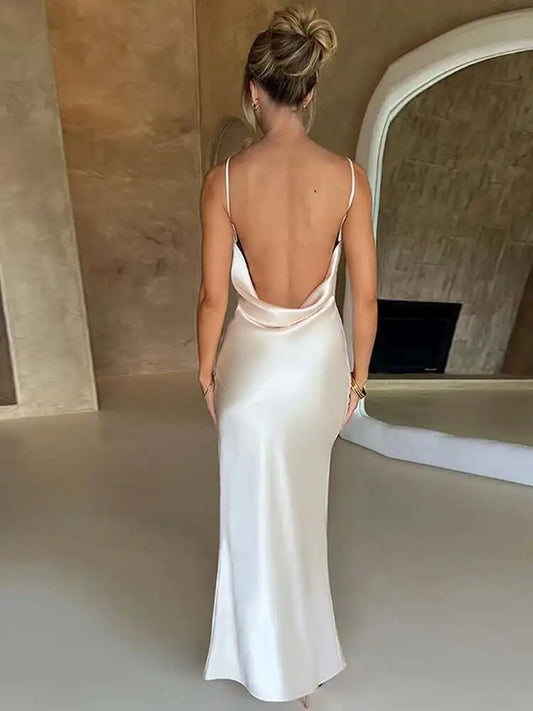 Avrilyaan White Satin dress. Backless Sexy Dress Women.Split Elegant Night Club Party Dresses Summer Long Dress Vestidos