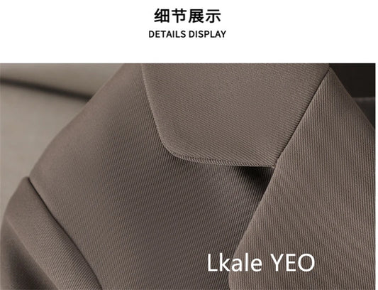 Women’s Tailored Belted Blazer – Single-Breasted Notched Lapel, Structured Shoulder, Regular-Length Suit Jacket, Elegant Business Casual Outerwear