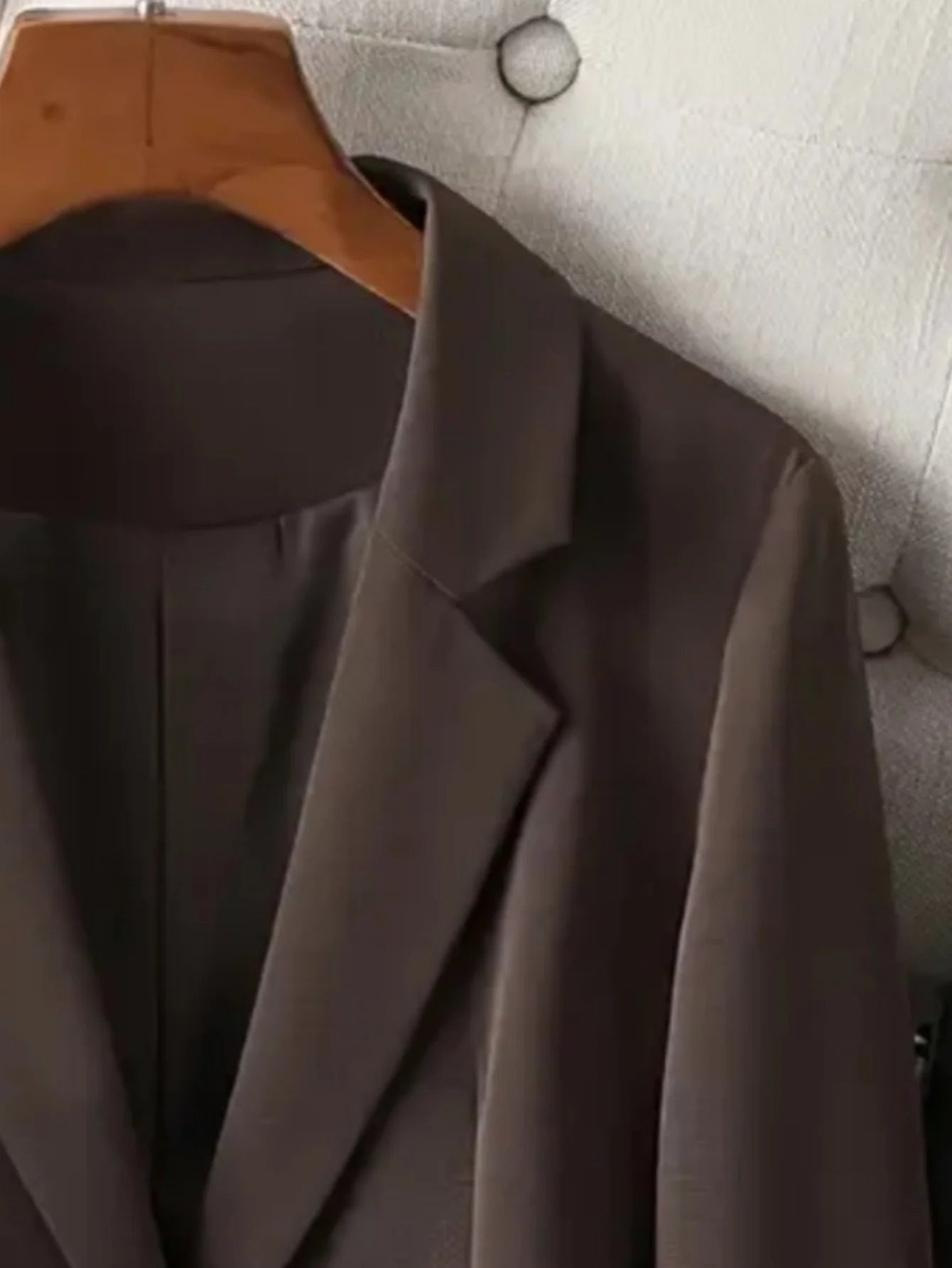 Women’s Chocolate Brown Tailored Blazer – Single-Button Notched Collar Jacket | Elegant Office & Casual Chic Outerwear