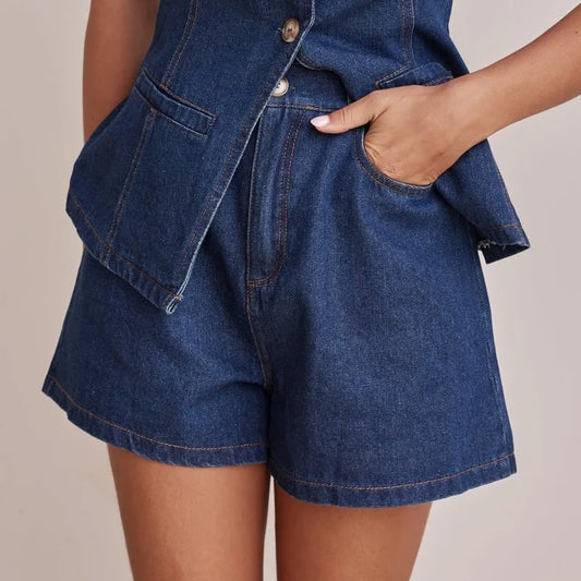Timeless Denim Elegance™ Two-Piece Set