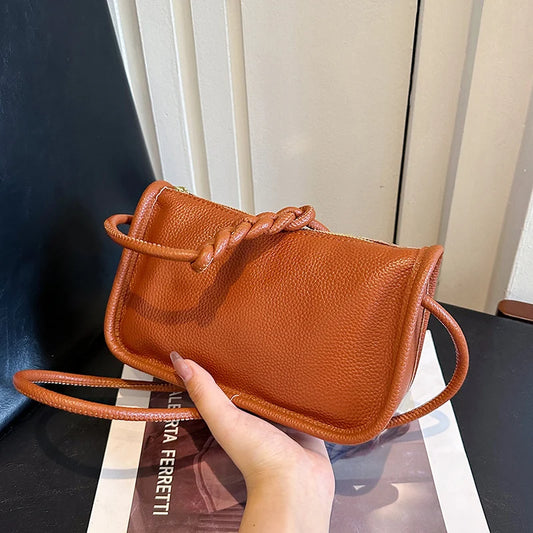 Modern Blend Boutique™ | Luxe Genuine Cowhide Leather Crossbody Bag – Premium Braided Strap Shoulder Purse for Women