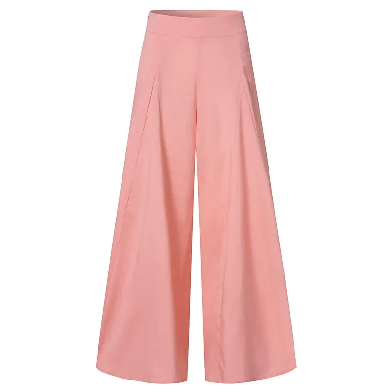 Wide leg trousers pants/Elegant OL Solid High Waist Wide Leg Pants Casual Basics Trousers OTTD Streetwear.