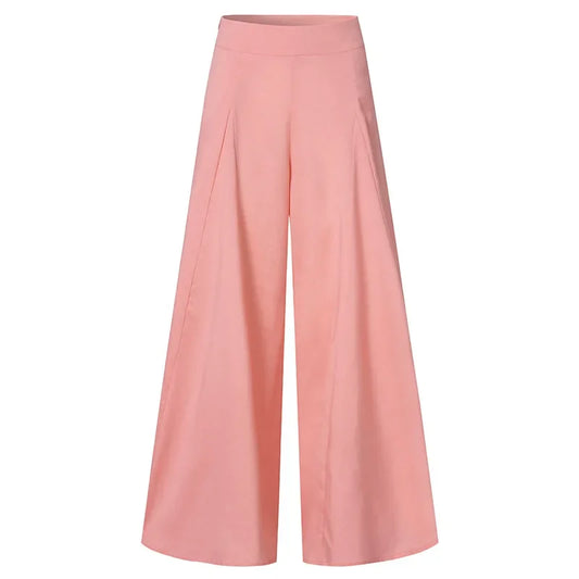 Wide leg trousers pants/Elegant OL Solid High Waist Wide Leg Pants Casual Basics Trousers OTTD Streetwear.