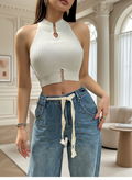 Sexy HELIAR Tank Top’s/Chic Halter Off Shoulder Top’s/ Crop Tops Elastic Solid Tank Tops For Women.
