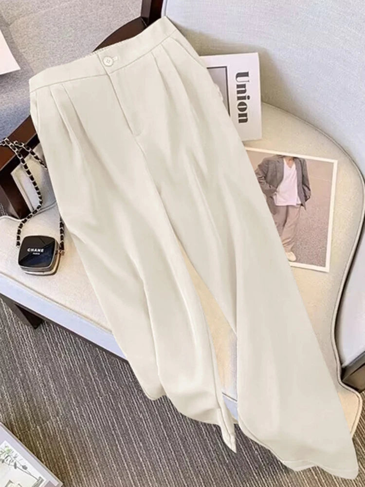 Khaki Office Double Breasted Suits Sets Women New Long Sleeve Blazer Jackets Conjunto Ol High Waist Straight Pants Outfit