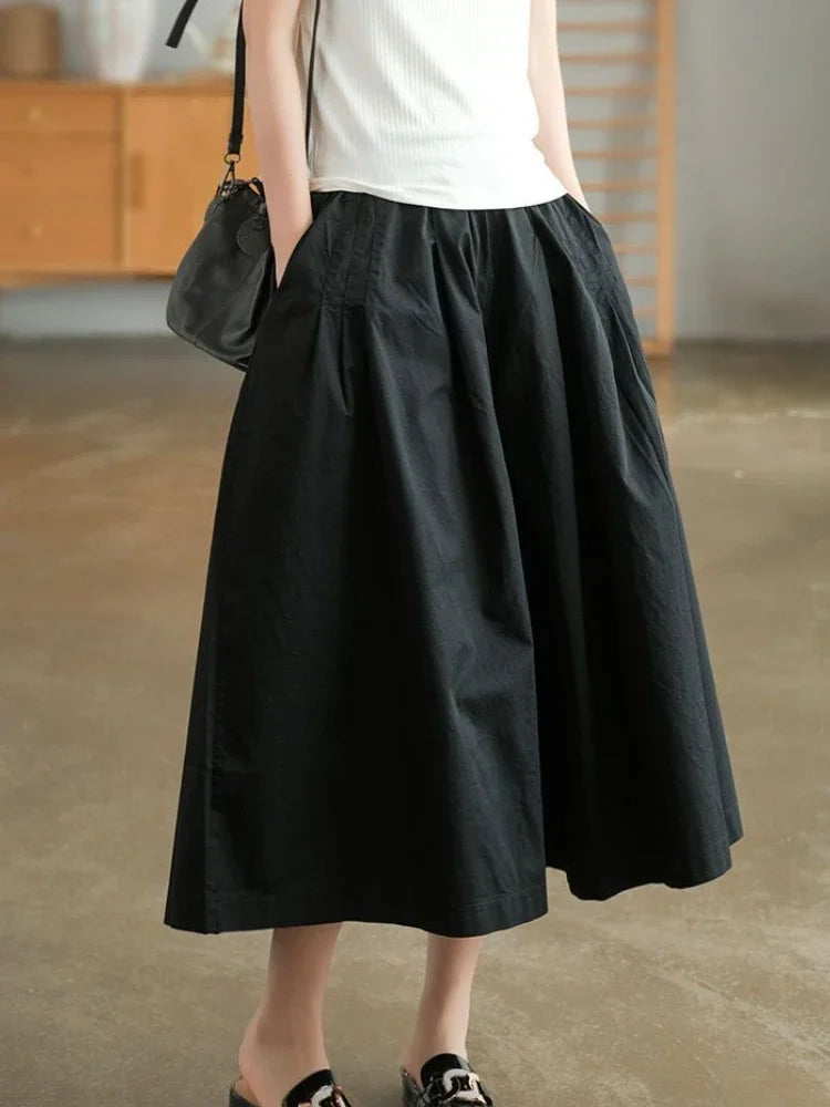 Retro Style Khaki Pant’s/Pure Cotton Casual Wear/Loose Fit Elastic Waist/Wide Leg Pant’s/Artistic Comfy Daily Bottom’s.