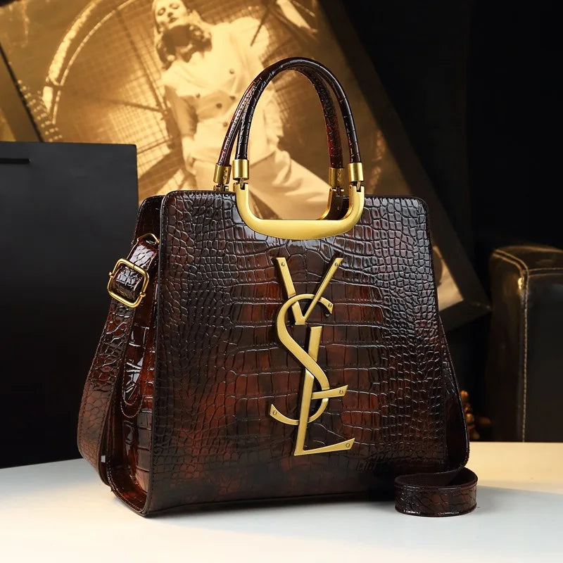 Luxury Crocodile Unique Handbag/Tote Fashion Handbag/Single Printed Shoulder Crossbody Handbag.