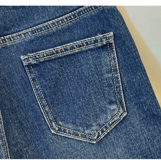 Luxury High-Waist Wide-Leg Denim Jeans with Boho Scarf Tie & Beaded Drawstring | Modern Blend Boutique
