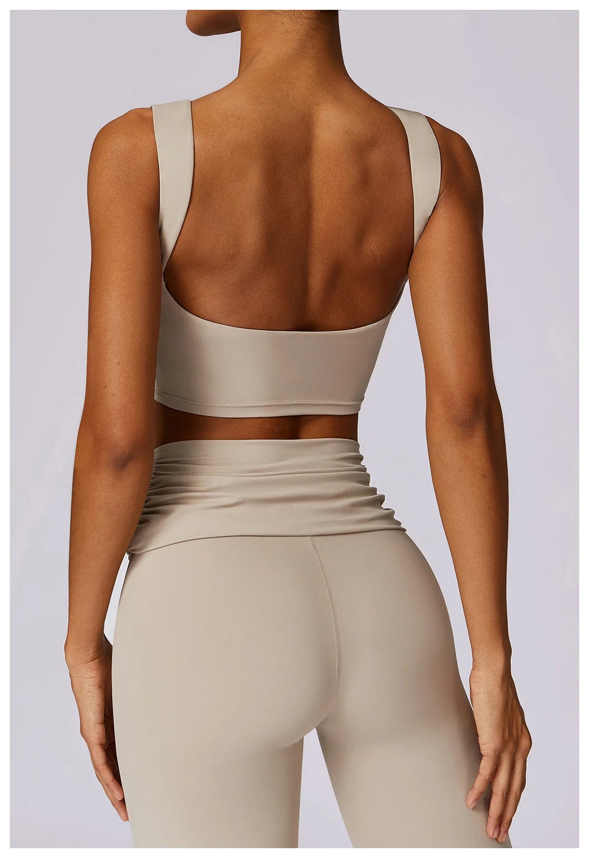High-Waisted Flared Active Pants with Sculpting Fit – Neutral Beige