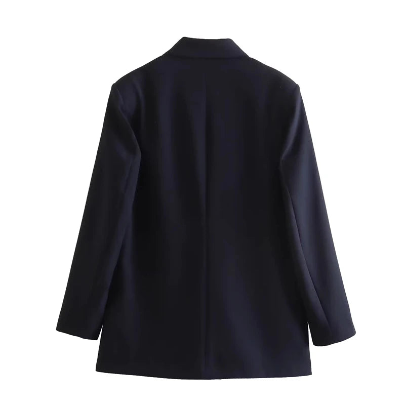 Women’s Plaid Single-Button Blazer – Tailored Notched Collar Jacket | Elegant Office & Casual Chic Outerwear