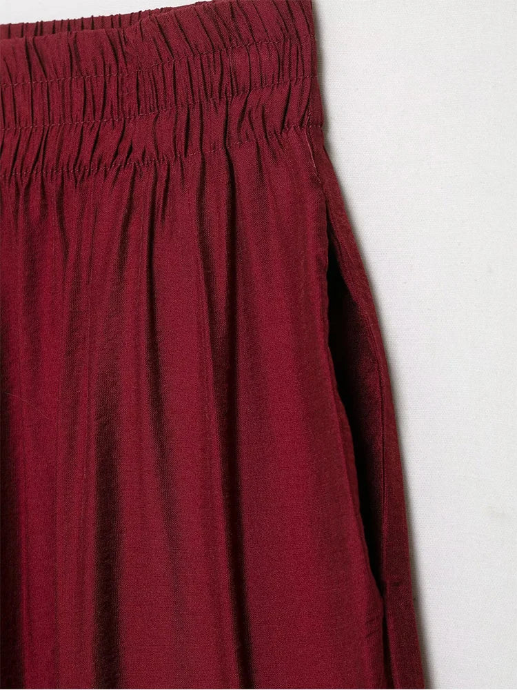 TFMLN Women Wide Leg Pant’s/2 Pieces Set’s/Short Sleeves Zipper Shirt/Straight Elastic Waist Trousers Chic Safari Style.