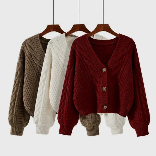Solid Knitted Cardigan Coat’s/Winter Fashion Long Sleeve Casual Jacket/Tops Knitwear