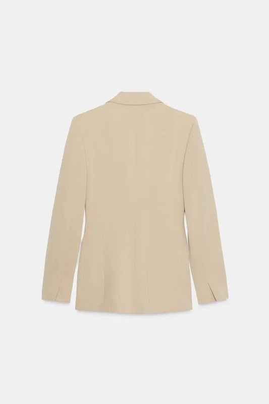 Timeless Tailored Shoulder Pad Blazer | Women’s Slim Fit Single Button French Suit Jacket | Office & Business Chic