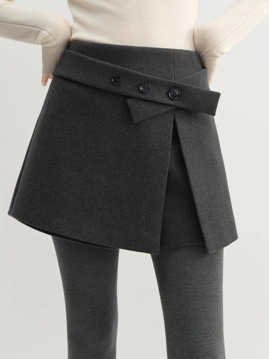 Fashion FSLE Asymmetrical Designed Women's A-Line Skirt/Pant Slit Hem Flattering High-Rise Short’s/Winter Arrival Chic Essentials