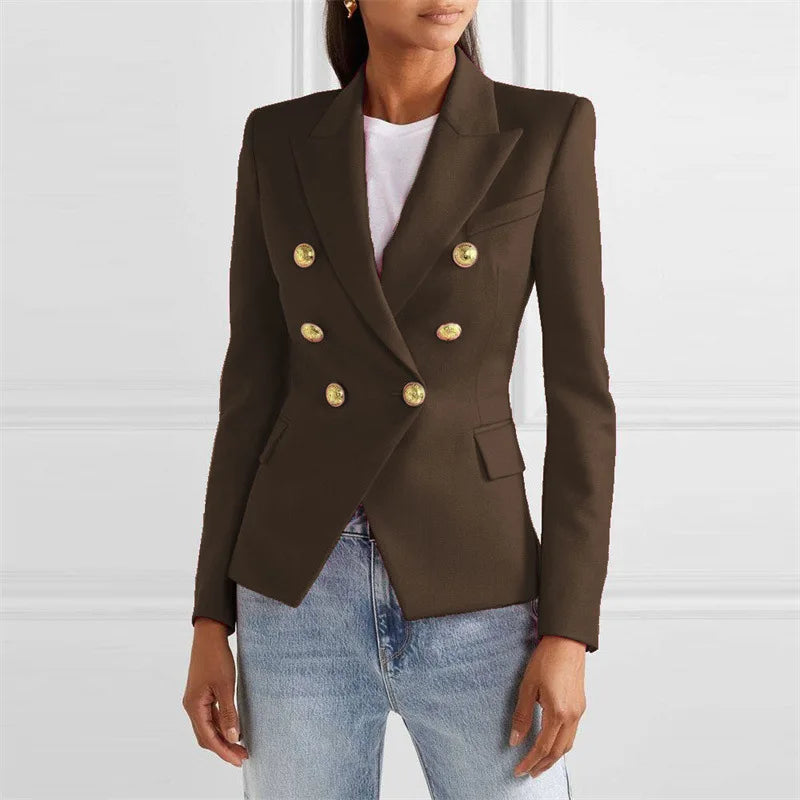 Styled Up V~Neck Blazer’s/Women Clothing For Winter/Solid Color Fashion Casual Suit Slim Blazers Women.