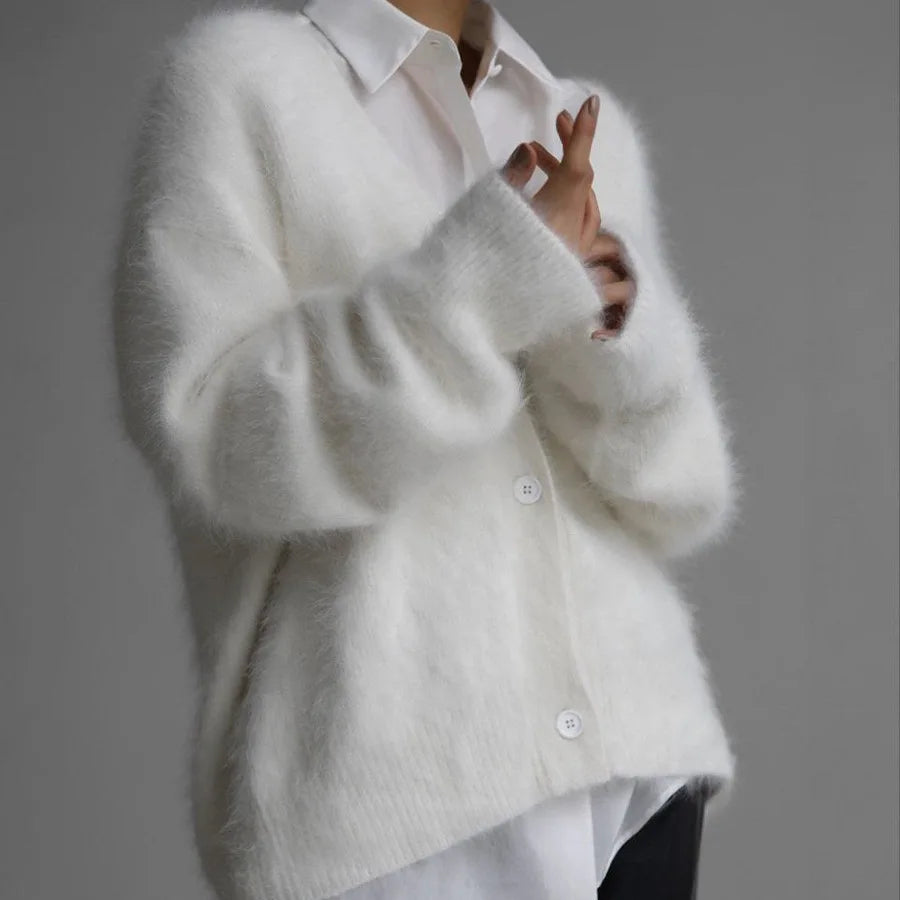 Cardigan winter/Elegant Long-sleeved Sweater/Single style breasted /Women's Casual Cardigan Soft Elastic Knitted Sweater.