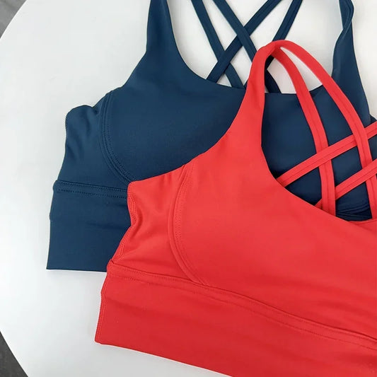 2 Piece Yoga Suits Cross Back Sport’s Bra/Stretchy High Waist/Athletic Leggings Breathable Running Outdoor Pilates Sportswear.